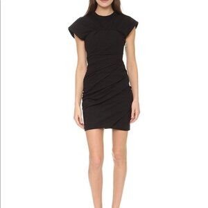 ALEXANDER WANG Black Draped Bustier Tee Dress
